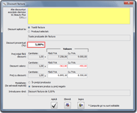 Soft Facturare Profesional - exemplu aplicare discount factura (click pentru mrire)