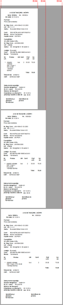 Reprezentare aviz format orizontal pentru imprimante termice