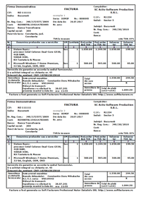 Program facturare - model 2 facturi / A4 n format clasic