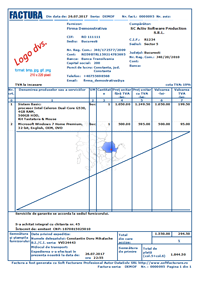 Program facturare - print factura business albastru