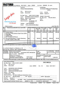 Program facturare - sigl / fundal factur A4 cu chitan la subsol n format business