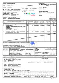 Program facturare - sigl / fundal factur A4 cu chitan la subsol n format clasic